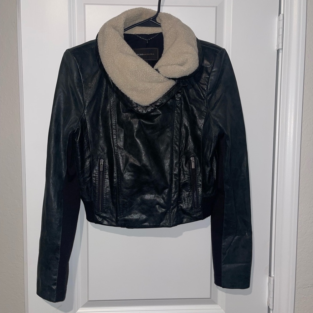 BCBGMAXAZRIA Leather Jacket M - Picture 1 of 11